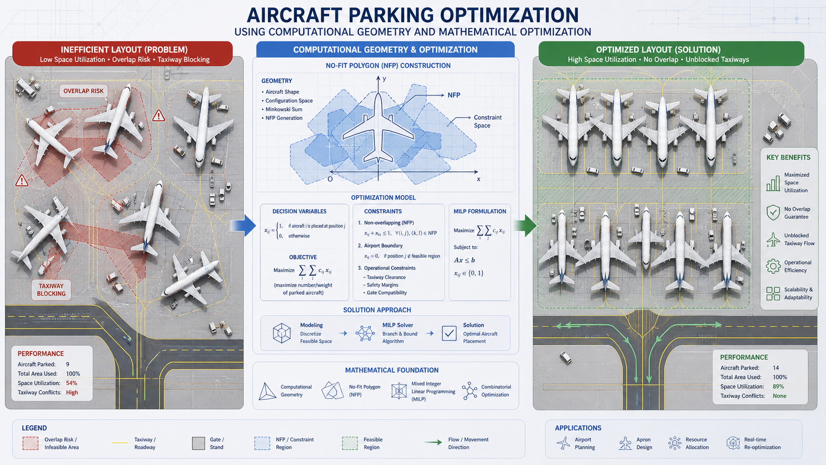 Optimasi Kapasitas Aircraft Parking dengan Menggunakan Metode Kombinasi No-Fit Polygon